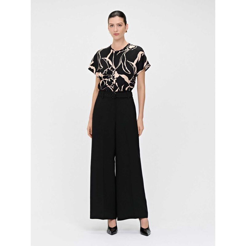 Veronika Maine Double Weave Belted Flared Pant image number 2